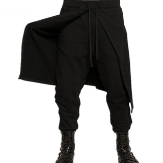 Nueva moda hombres gótico estilo Punk pantalones sueltos Casual pantalones más el tamaño (2)