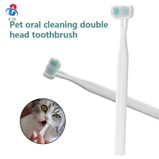 XYP cepillo de dientes de doble cabeza cepillo de dientes limpiador de aliento de mascota ambientador cuidado Oral para perros gatos