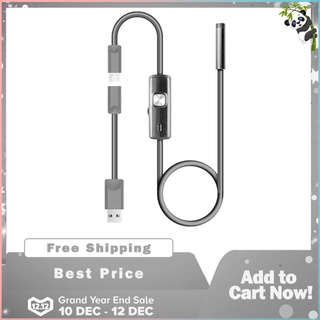 1 M /7 mm lente Cable USB Mini cámara de inspección rígida tubo serpiente impermeable endoscopio borescopio con 6 LED para teléfono Android (5)