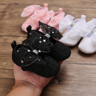 Zapatos de lazo de encaje para bebés/niñas/zapatos de princesa antideslizantes/recién nacidos/suela suave/Prewalker/mangas de bebé (3)