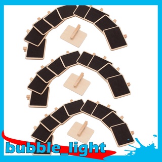 [alende Official Store] paquete 30pzas Mini pizarra rectangular Negro con clip De madera etiqueta señal De Nota