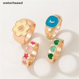 (waterheaed) moda anillos de oro conjunto dulce colorul fiesta anillos para mujeres niña joyería regalos en venta (5)
