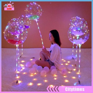(Citytimes) Mango LED globo con palo Festival fiesta luminoso claro Bobo globos