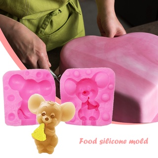 bylstore molde de silicona de alta calidad 3d de dibujos animados ratón pastel chocolate sugarcraft molde herramientas de hornear