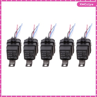 5 Sets 12V 40A Car Van Boat Electronic 5 Pin SPST Relays with Harness Socket