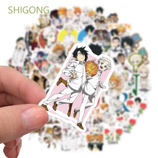 SHIGONG 50Pcs Pegatinas Decorativas Anime Coche The Promised Neverland Dibujos Animados Niños Bohemi