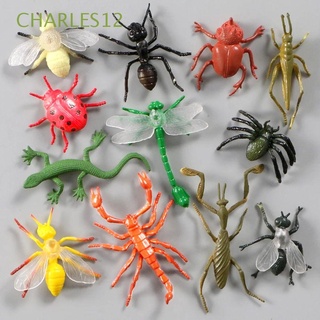 CHARLES12 12Pcs/set Simulation Insect Model Toys Realistic Insect Figurine Insect Model Cockroach Kids Toy Beetle Fake Insect PVC Children Gift Animal Insect Toys