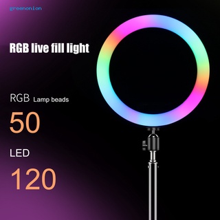 [gree] 1 juego de 26 cm selfie luz usb puerto rgb temperatura de color portátil led anillo de luz de relleno para fotos