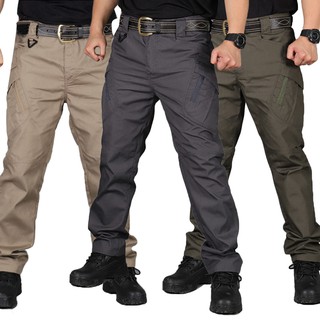 pantalones de súper cargo tácticos deportivos para hombre con bolsillos de color sólido para trabajo (1)