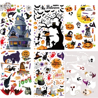 6 pzs calcomanías De Halloween Para ventana con árbol De Hauntado Fantasma De calabaza con Forma De Halloween Forma Decorativa Para Halloween fiesta fiesta Halloween