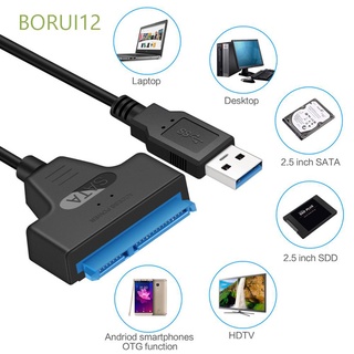 Borui12 Hdd De Alta velocidad a 2.5 pulgadas Adaptador Ssd disco duro Usb 3.0 a Sata cable De unidad Sata cables/Multicolor