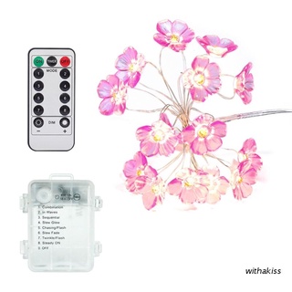 withakiss - cadena de luces para flores de cerezo, color rosa, 30 m, 30 leds, bateador