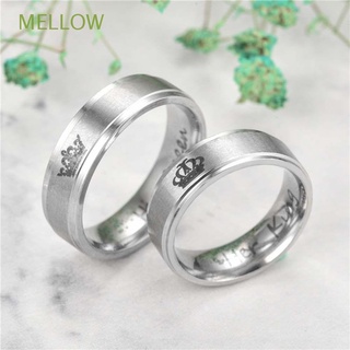 Suave pareja anillo de boda para hombres mujeres de acero inoxidable su rey su reina anillos de dedo corona pareja anillos