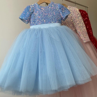 Vestido De Princesa Para Niñas , Novia , Lentejuelas , Fiesta , Cumpleaños Bola (1)
