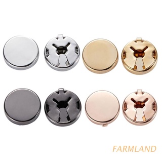 FARMLAND 1 Pair Brass Round Cuff Button Cover Cuff Links for Men's Wedding Formal Shirt