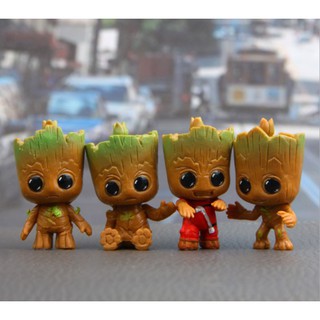4 piezas figura de acción guardianes Of The Galaxy Baby Groot muñeca de regalo para niños