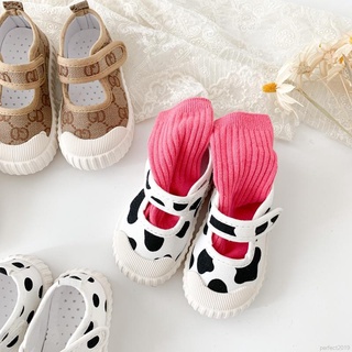 Niños leopardo impresión envuelto cabeza suave pie pequeño blanco zapatos de lona (6)