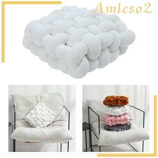 [AMLESO2] Cojín creativo de nudo de felpa para sofá, almohada anudada decorativa hecha a mano, decoración de dormitorio