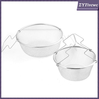 cestas redondas de malla de cocina para enjuagar alimentos al vapor coladores fritos escurridor de colador herramienta