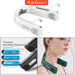 [Amleso1] ventilador de enfriamiento recargable por USB para el cuello, ventilador para colgar en el cuello, con juego de cabeza