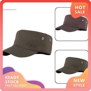 HY Fashion Men Solid Color Flat Peaked Cap Outdoor Sun Protection Baseball Hat