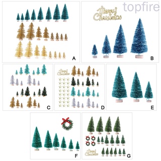 [Topfire] Mini árbol de navidad, hogar, oficina, Hotel, decoración de árbol, decoración de escritorio, 24 piezas/juego (7)