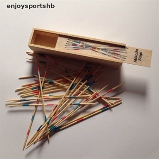 [enjoysportshb] palos de madera de recogida de madera retro tradicional juego pickup palo de juguete caja de madera [caliente] (2)