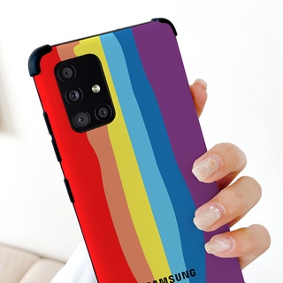 Funda de Color arco iris para Samsung Galaxy A71/A51/4G/A31/A21S/A11/M11/M40S/funda oficial de silicona degradada (4)