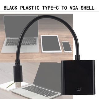 cable adaptador usb 3.1 tipo c usb-c macho a hembra adaptador vga portátil de plástico negro para macbook