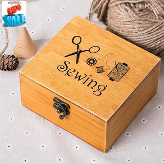 caja de costura de madera accesorios de costura kit de suministros caja de trabajo para reparación