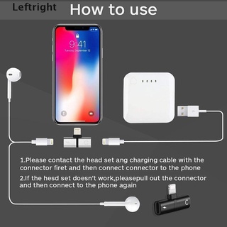 Leftright adaptador de auriculares para iPhone iluminación Dual Jack AUX Cable de Audio cargador divisor MY