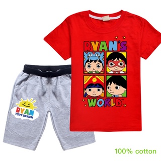 Ryan toys revisión de pantalones cortos de manga corta traje para niños y niñas, primavera y otoño, algodón puro PH899