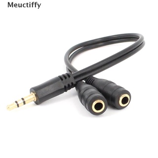 meuctiffy 2pcs 3.5mm audio splitter y cable adaptador de auriculares 1 macho jack a 2 dual femal co