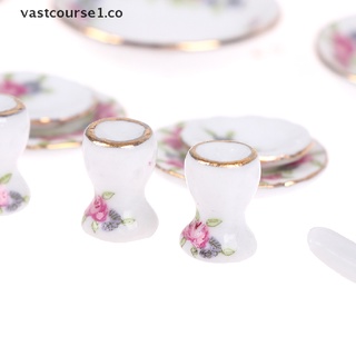 VAST 40Pcs/set 1:12 Dollhouse Miniature Tableware Porcelain Ceramic Tea Cup Dishes . (5)