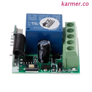 KAR2 433 Mhz Interruptor De Control Remoto Inalámbrico DC 12V 1CH Relé 433Mhz Módulo Receptor Para Aprendizaje Código Transmisor (1)
