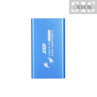Msata a USB caso convertidor adaptador caja externa mSATA SSD caja caja externa (azul)