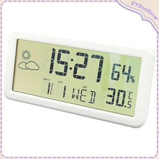 compacto interior digital reloj despertador escritorio temperatura humedad medidor calendario