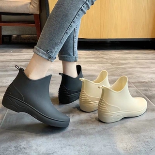 [spot]moda Invierno más terciopelo botas de lluvia de las mujeres botas de lluvia cortas zapatos de agua baja parte superior botas de agua antideslizante lavado de coches caliente zapatos de cocina zapatos de goma
