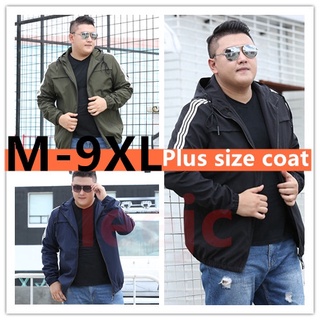 m-9xl más el tamaño de los hombres de la capa de gran tamaño de gran tamaño de la chaqueta de gran tamaño de la chaqueta de hombre gordo de los hombres desgaste a prueba de viento chaqueta