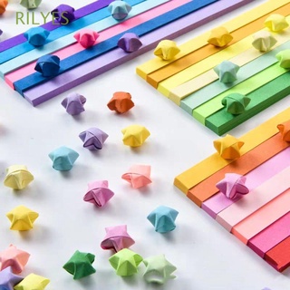 RILYES Household Decoration Star Origami Simple Pattern Art Crafts Origami Paper Gift Quilling Colorful Hand Fold DIY Sided Paper Strip
