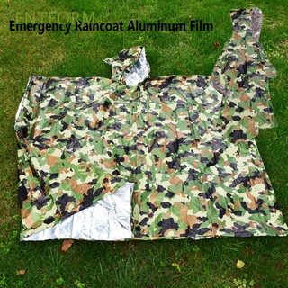 ENTFORM 3 Colors Disposable Poncho Outdoor Survival Tool Emergency Raincoat Camping Equipment Aluminum Film Cold Insulation High Quality Rainwear Blankets/Multicolor