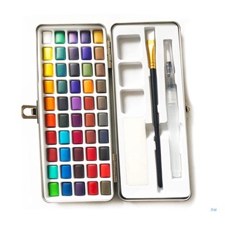 Stat 50 Colores Sólido Acuarela Pintura Pigmento Conjunto Portátil Caja De Metal Para Principiantes Dibujo Arte Suministros (1)