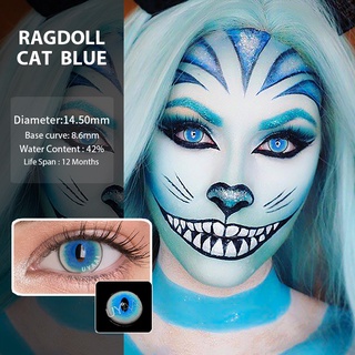 1 par de lentes de Color de 1 año/accesorios de Anime/lentes de contacto de colores/lentes de contacto para Cosplay/contactos de ojos/azul Ragdoll/gato/azul