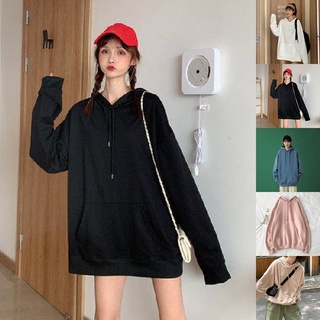 Sudadera con capucha Simple de Color puro para mujer/suéter con capucha para pareja (Spot~)