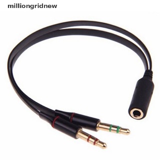 [milliongridnew] Cable De Audio Aux De 3,5 Mm Hembra A 2 Machos Y Divisor Para PC Auriculares Jack De Micrófono