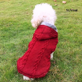 suv- invierno suave cálido perro cachorro de punto suéter sudadera con capucha ropa mascotas disfraz ropa