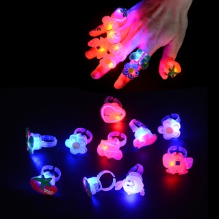 [Hermoso Y Encantador] Bebé 5 Piezas LED Flash Dedo Niños Luminoso Luz-up Anillos De Juguete Regalos Fiesta