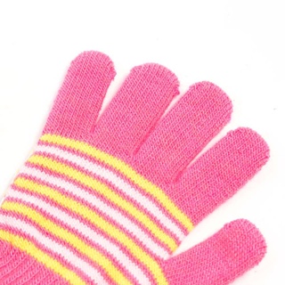 mthimunye niñas guantes de dedo cómodo engrosado bebé manoplas a prueba de viento invierno deportes al aire libre niños suave niños impreso raya (6)