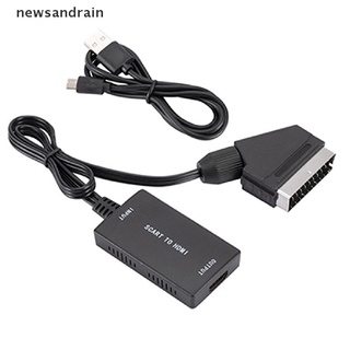 [J] Convertidor SCART a HDMI convertidor de Audio de vídeo adaptador para proyector HDTV Monitor bueno