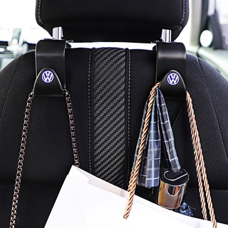 Universal coche asiento trasero reposacabezas soporte gancho para Volkswagen VW Tiguan R32 Bora Golf Gravity Auto Styling emblema insignia ganchos accesorios (8)